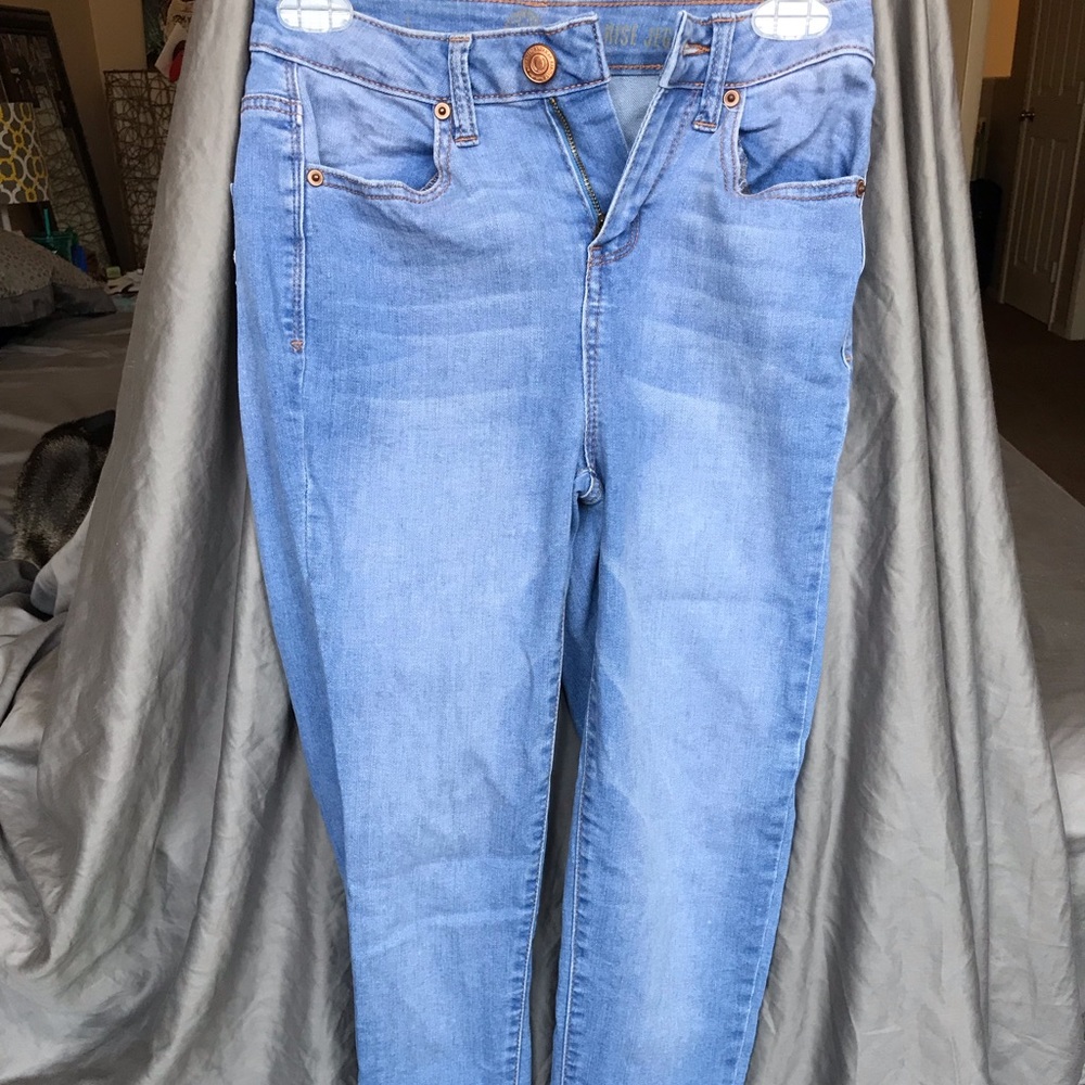 High Rise Blue Jeggings